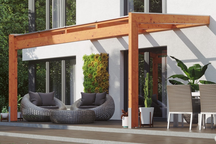 Skan Holz Terrassenüberdachung Novara Breite 450 cm