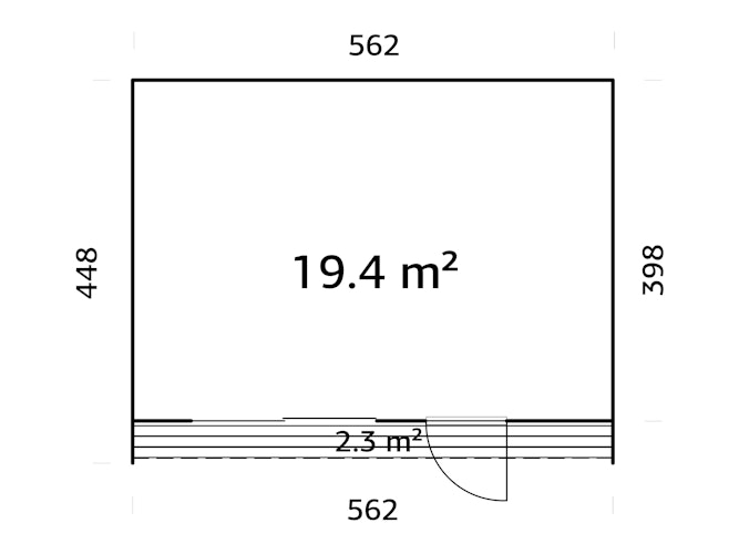 Palmako Gartenhaus Johanna 19,4 m² - 160 mm
