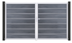 GroJa Solid Grande Premium Tor 2-flügelig 3000 x 1800 mm, Alu-Rahmen EV1