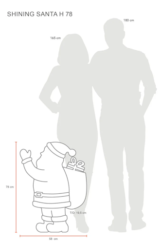 8 seasons design LED-Dekoleuchte Shining Santa H 78 cm cm (RGB)