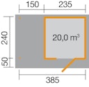 Vorschaubild Weka Gartenhaus Designhaus wekaLine 172 A mit Anbau (150 cm)