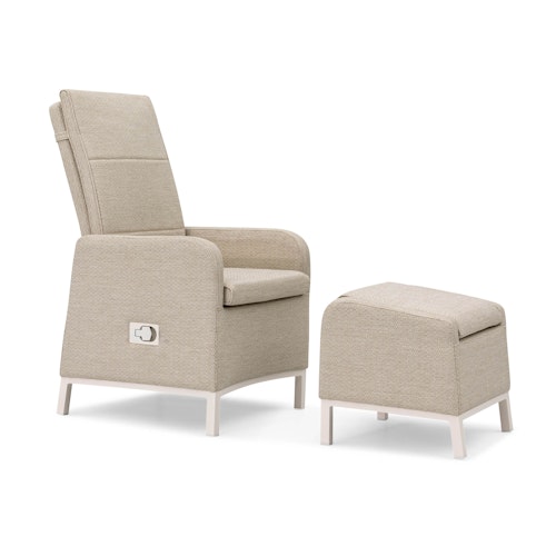 BEST Relaxsessel RIGA inkl. Fußhocker, Aluminium / Sunproof (100 % Polypropylen)