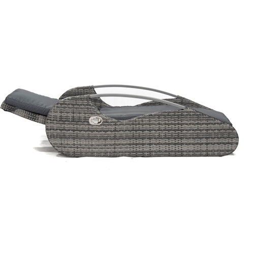 Garden Pleasure Lounger ALASSIO, Polyrattan Schilfgrau / Kissen 100 % Polyester Antrahzit