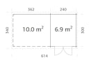 Vorschaubild Palmako Gartenhaus Ella 6,9 + 10,0 m² - 28 mm