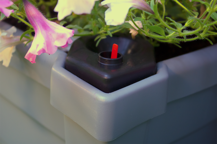 KHW Calypso Pflanzkasten auf Rollen mit Bewässerungssystem + Spalier