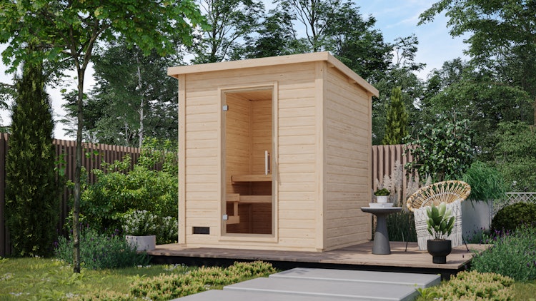 Karibu Gartensauna Saunahaus Caapi 3 inkl. gratis Sauna-Zubehörset im Wert von 234,94 €