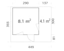 Vorschaubild Palmako Premium Gartenhaus Grace 8,1 m² inkl. 4,1 m² Anbau - 56 mm