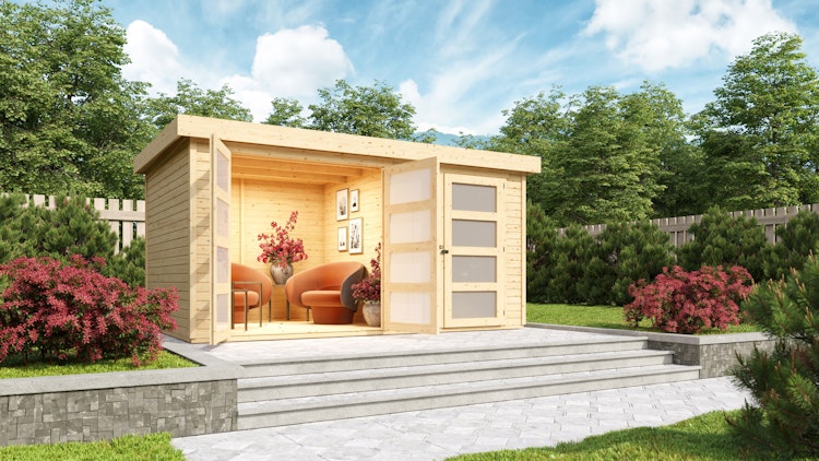 Karibu Woodfeeling Gartenhaus Mühlentrup 2 Zweiraumhaus - 19 mm