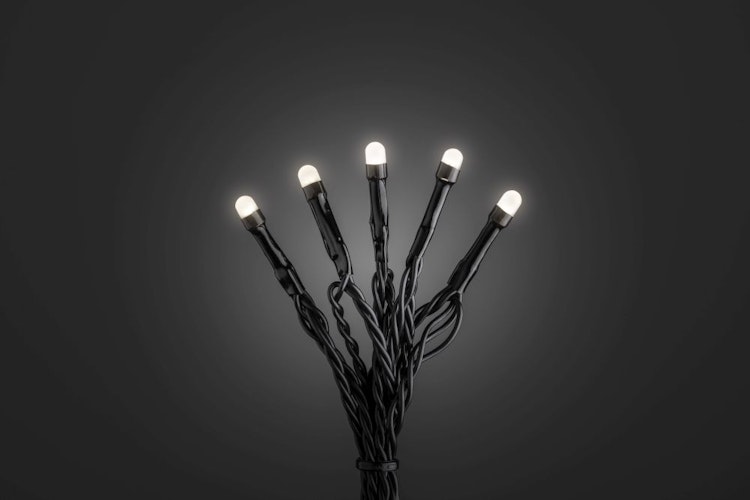 Konstsmide Weihnachtsbeleuchtung  Micro LED Lichterkette gefrostet 80 warmweiße Dioden