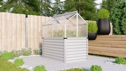 Vitavia Hochfrühbeet Paris mit 4 Dachfenstern B 119 x T 83 x H 72 cm 65 cm 4 mm Hohlkammerplatten Alu-blank eloxiert