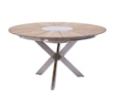 Vorschaubild Diamond Garden Tisch LYON Ø 140 cm, Edelstahl / Teak