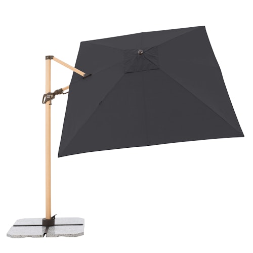 doppler Pendelschirm ALU WOOD 300 x 220, Aluminium Esche-Optik / 100 % Polyester 180 g/m²