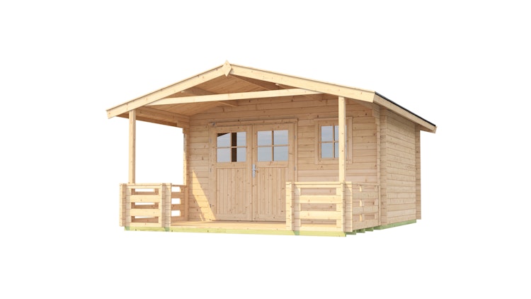 Weka 28 mm Gartenhaus 111 B mit Vordach und Terrasse (200 cm)