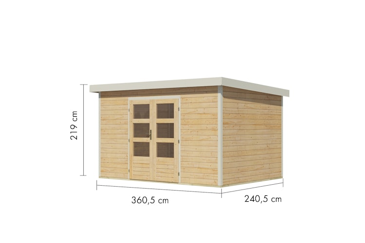 Karibu Metall-Holzgartenhaus Hybridhaus Pluto A/B/C/D - 28 mm/0,5 mm