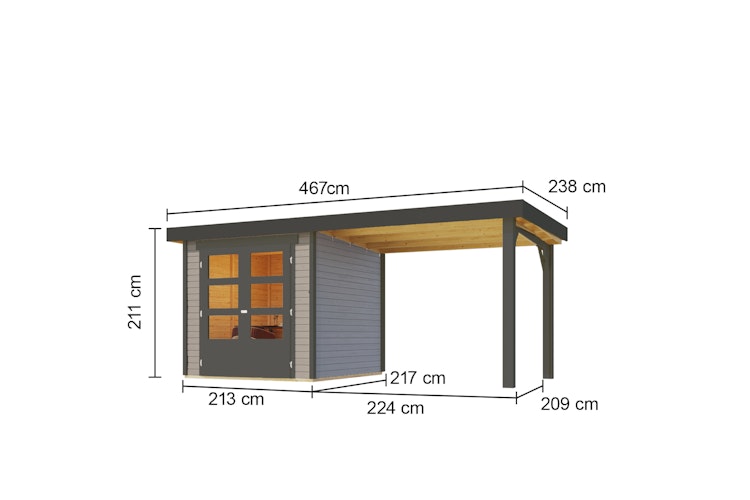 Karibu Gartenhaus Timmo (Askola) - 19 mm inkl. gratis Expressversand