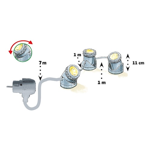 Heissner Unterwasser-Spot 3er-Set (U130-T)