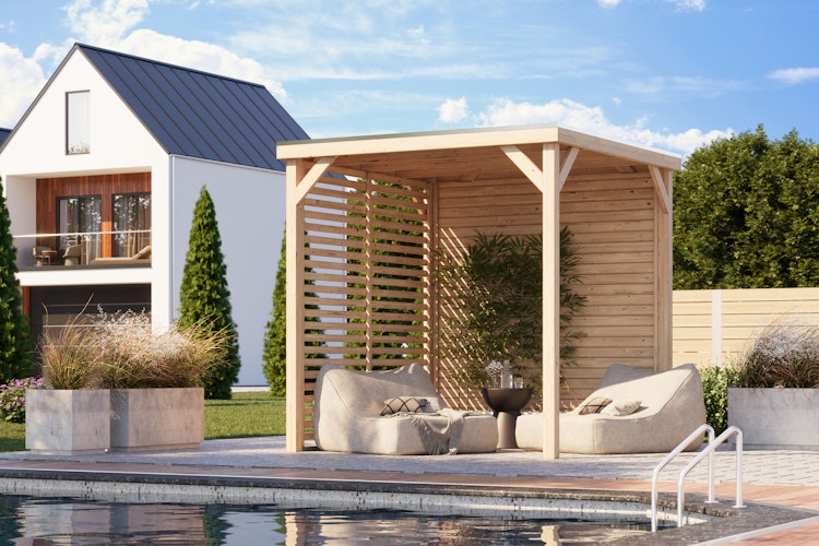 Karibu Pavillon Cubeco mit Flachdach