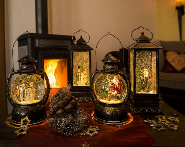 Konstsmide Weihnachtsbeleuchtung  LED Laterne Schneemann wassergefüllt