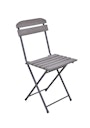 Vorschaubild Garden Pleasure Balkon-Set LUGO, Klapptisch Ø 60 + 2 Klappstühle, Stahl Dunkelgrau / Nonwood Grau