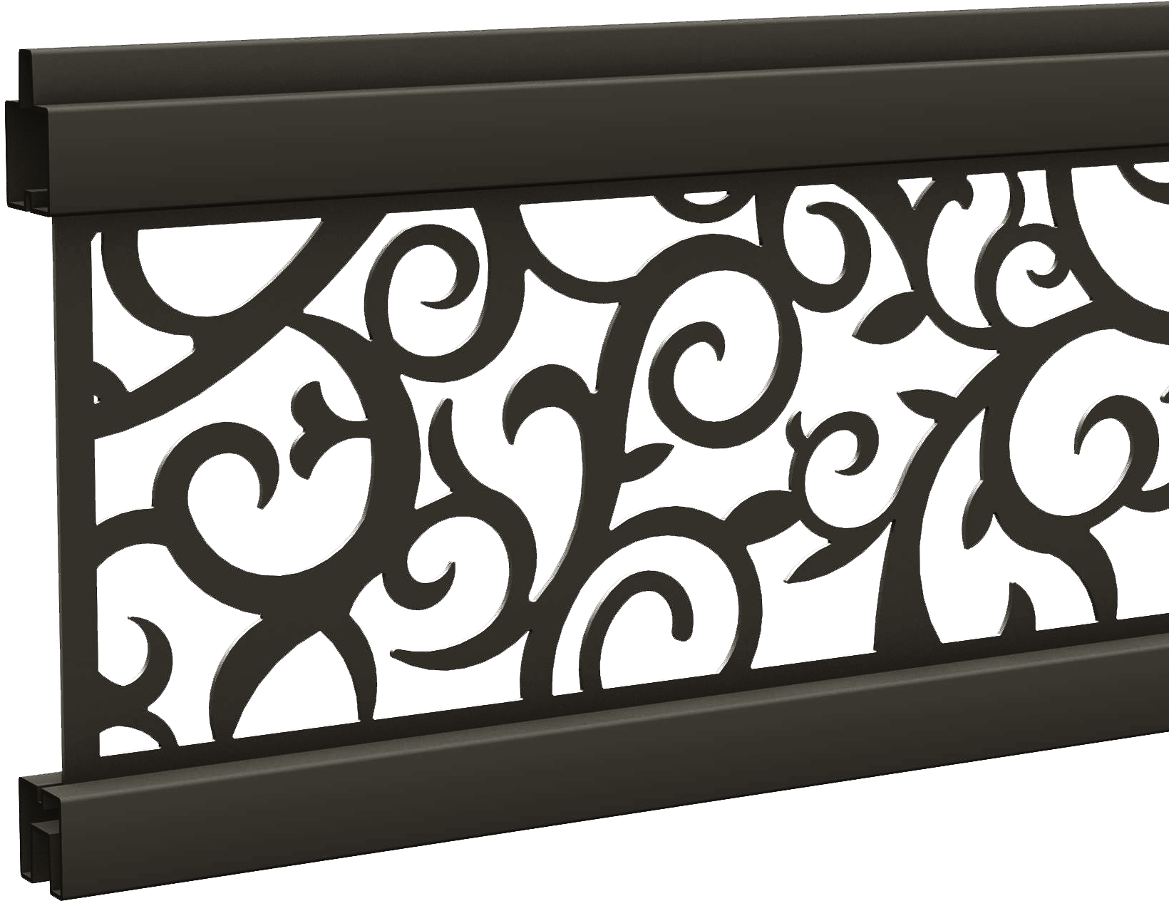 T&J ECOSTECK-Gitterfüllung Ranken ANTHRAZIT, 20 x 140 x 1800 mm Aluminium