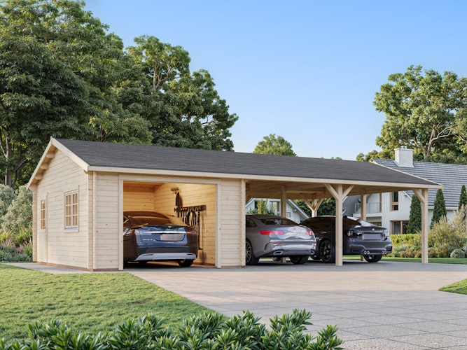 Palmako Garage Roger 19,0 + 33,2 m² - 44 mm - ohne Tor