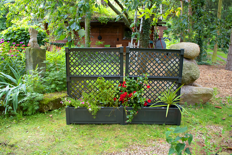 KHW Pflanzkasten groß mit Zentralspalier (2-tlg.) 100 cm - 2er Set