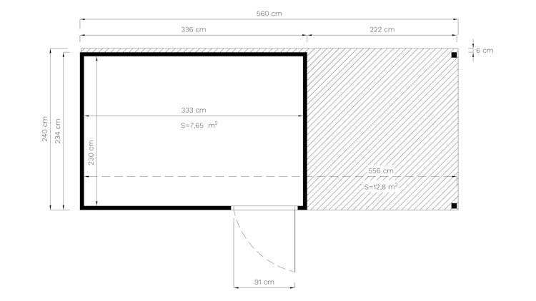 Bertilo Gartenhaus Cubus 3 Lounge - 19 mm
