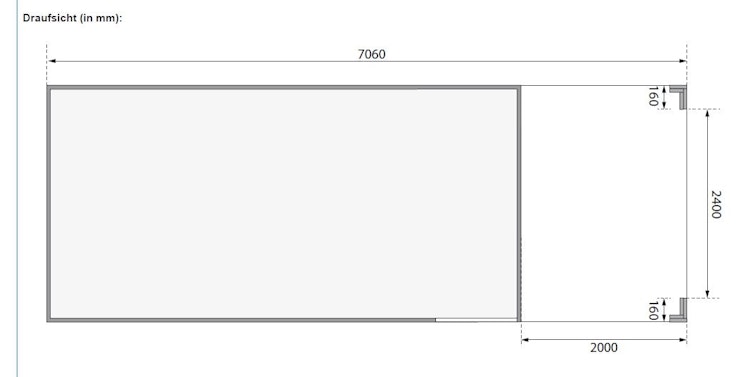 Karibu Anbaudach für Saunahaus Cuben/Hygge/Eldor, elfenbeinweiß