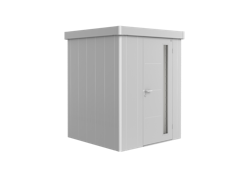 Biohort Gerätehaus Neo 180 x 180 cm (1A) Einfarbig Einzeltür silber-metallic