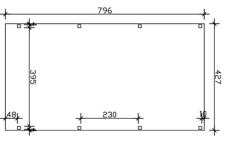 Skan Holz Grunewald - Flachdach Carport aus Leimholz Breite 427 cm