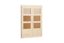 Karibu Doppelflügeltür mit 3 Lichtausschnitten 28/38 mm