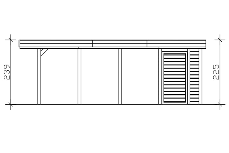 Skan Holz Carport Friesland 320x708 cm mit Abstellraum Set B
