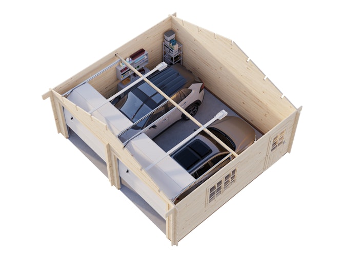 Palmako Garage Roger 28,4 m² - 44 mm - mit Sektionaltoren