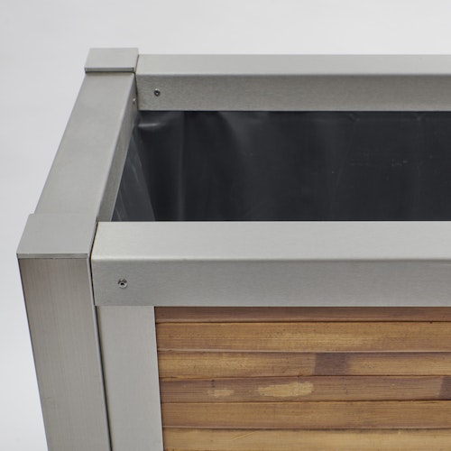 BambusBASIS Hochbeet mit Kokosfrostschutzmatte - Profile Edelstahl