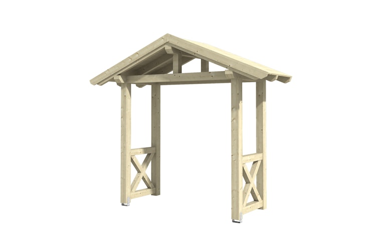 Skan Holz Satteldach Vordach Doppeltür Stralsund