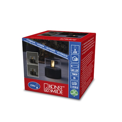 Konstsmide Weihnachtsbeleuchtung  LED Flamme mit schwarzem Kunststoffsockel