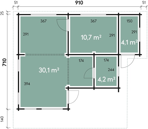 Wolff Finnhaus Gartenhaus Ferienhaus Odenwald 70-B