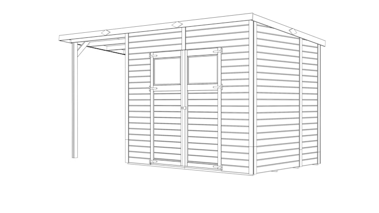 Bertilo Gerätehaus Amrum 2/3 Plus - 14 mm
