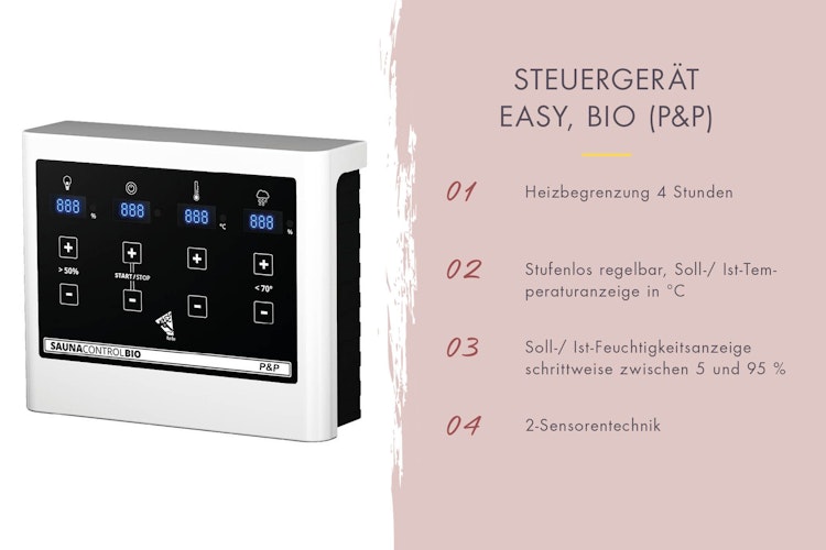 Karibu Plug & Play - Bio-Kombiofen 3,6 kW mit externer Steuerung Easy schwarz