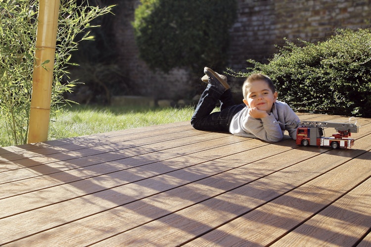 Fiberdeck Premium WPC-Terrassendiele RHK Teak 23 x 210 mm