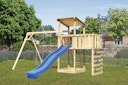Vorschaubild Akubi Kinderspielturm Anna mit Pultdach inkl. Doppelschaukel, Anbauplattform, Wellenrutsche und Kletterwand