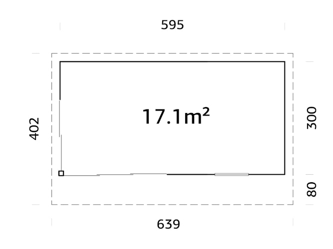 Palmako Gartenhaus Andrea 17,1 m² mit Schiebetür - 44 mm