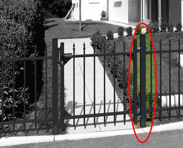 Alberts® Klobenpfosten für Einzeltore aus Aluminium