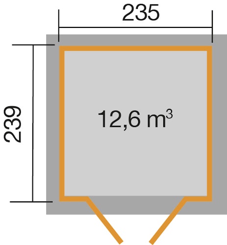 Weka Gartenhaus 265 mit Oberlichtern - 21 mm