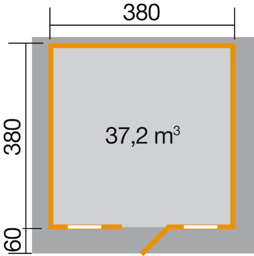 Weka 45 mm Weekendhaus 138 mit Vordach (60 cm)
