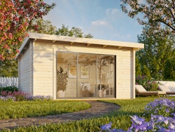 Palmako Gartenhaus Lea 14,2 m² Slide Plus mit Isolierglas-Schiebetür - 44 mm
