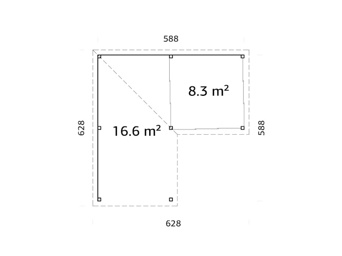 Palmako Gartenhaus Connect Lenna 24,9 m² Set 711 Slide Plus mit Isolierglas-Schiebetüren - 28 mm