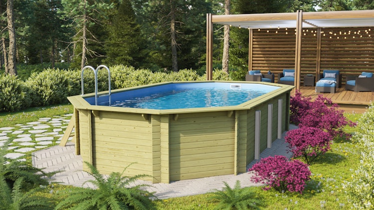 Karibu Pool Modell 5 Classic A 700 x 400 cm - kesseldruckimprägniert Aktionsangebot