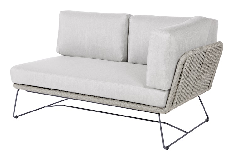Diamond Garden 2er Loungesofa MILOS links, Edelstahl Dunkelgrau / Rope / Sunproof (100 % Polypropylen)