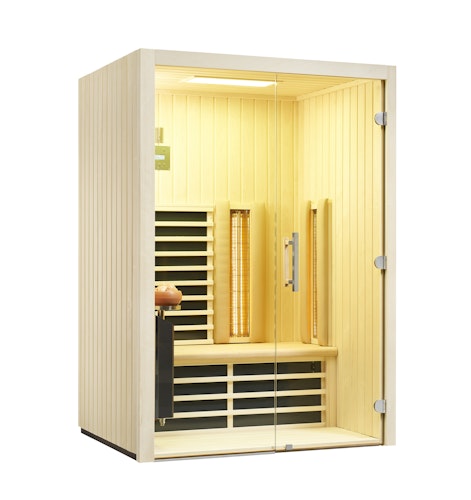 Infraworld Infrarotkabine TrioSol Glas 145 Espe VG inkl. 5-teiligem gratis Zubehörset